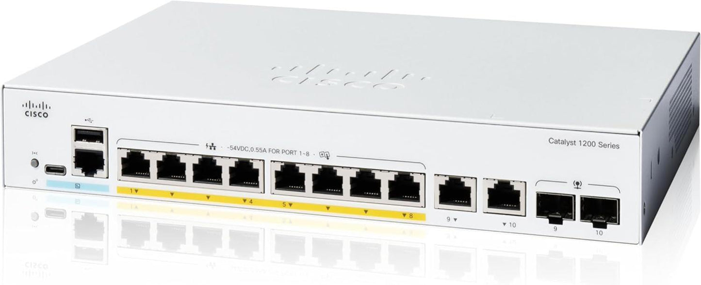 Cisco 8-Port GE 120W PoE+ 2 GE/SFP Combo