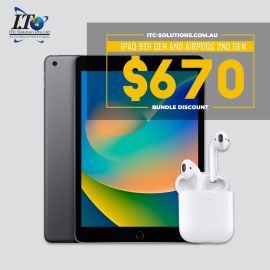 Apple Bundle - Apple iPad (9th Gen) 64GB Space Grey and Apple AirPods (2nd generation)